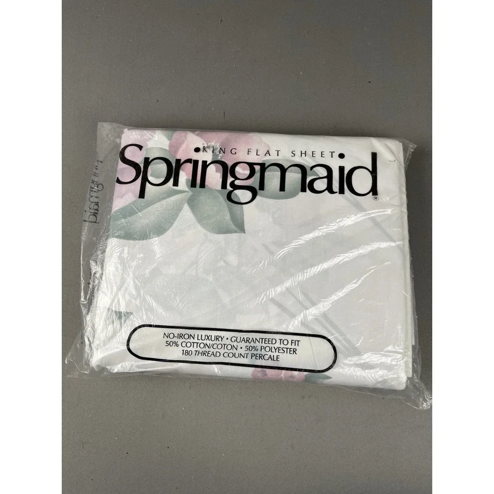 Vintage Springmaid King Lillique Rose Flat Sheet Factory Sealed Package